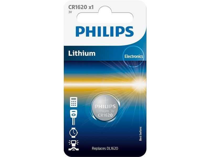 Philips batt CR1620 Lith 3V BP1